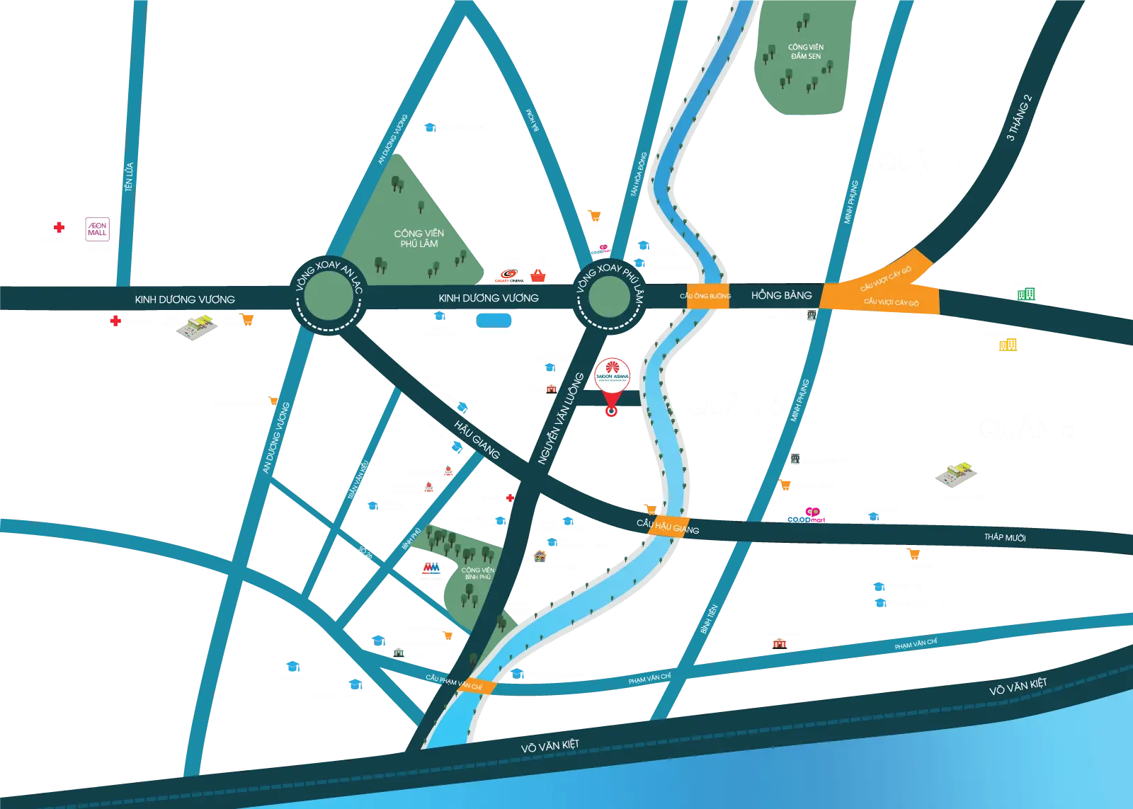 bản đồ vị trí saigon asiana quận 6